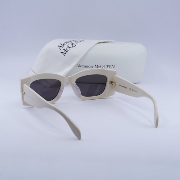 Final Price! Alexander McQueen AM0426S 005 Ivory/Grey Sunglasses main image 5